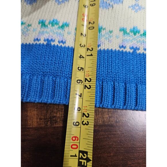 Vintage David Brooks Floral Spring Stripe Cardigan Sweater Sz L 100% Cotton - Picture 6 of 6